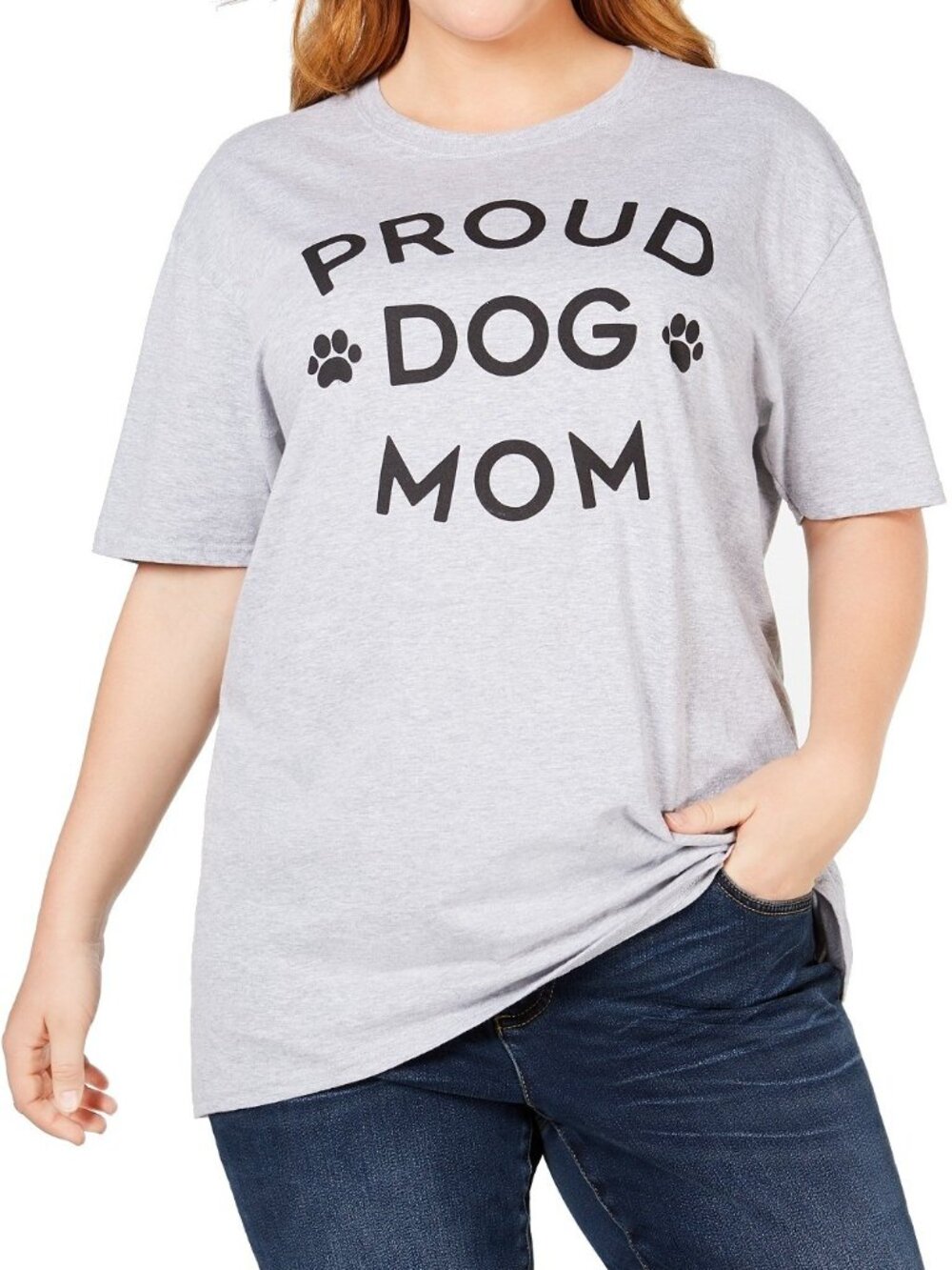 Love Tribe Womens Plus Size Proud Dog Mom T-Shirt